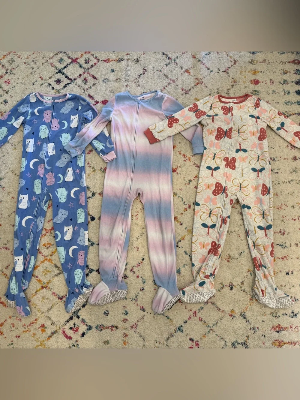 Size 7 Carters Fleece Footed Pajamas Set
